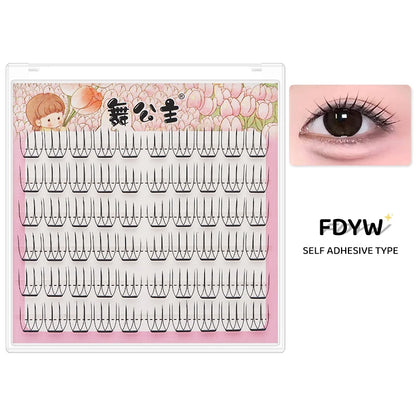 DINGSEN Self Adhesive Cluster Lashes 6 Rows Individual Eyelashes No Glue Needed Korean Makeup DIY Eye Lash Natural Eyelash