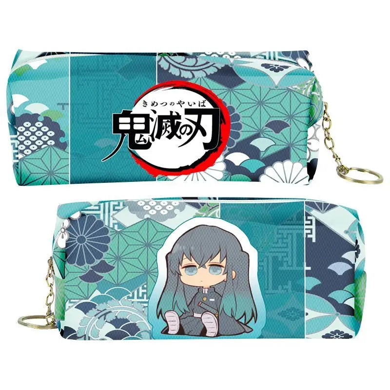 demon slayer cartoon animation peripheral pencil case stationery box pencil coin purse PU zipper Nezuko Mitsuri Butterfly Ninja