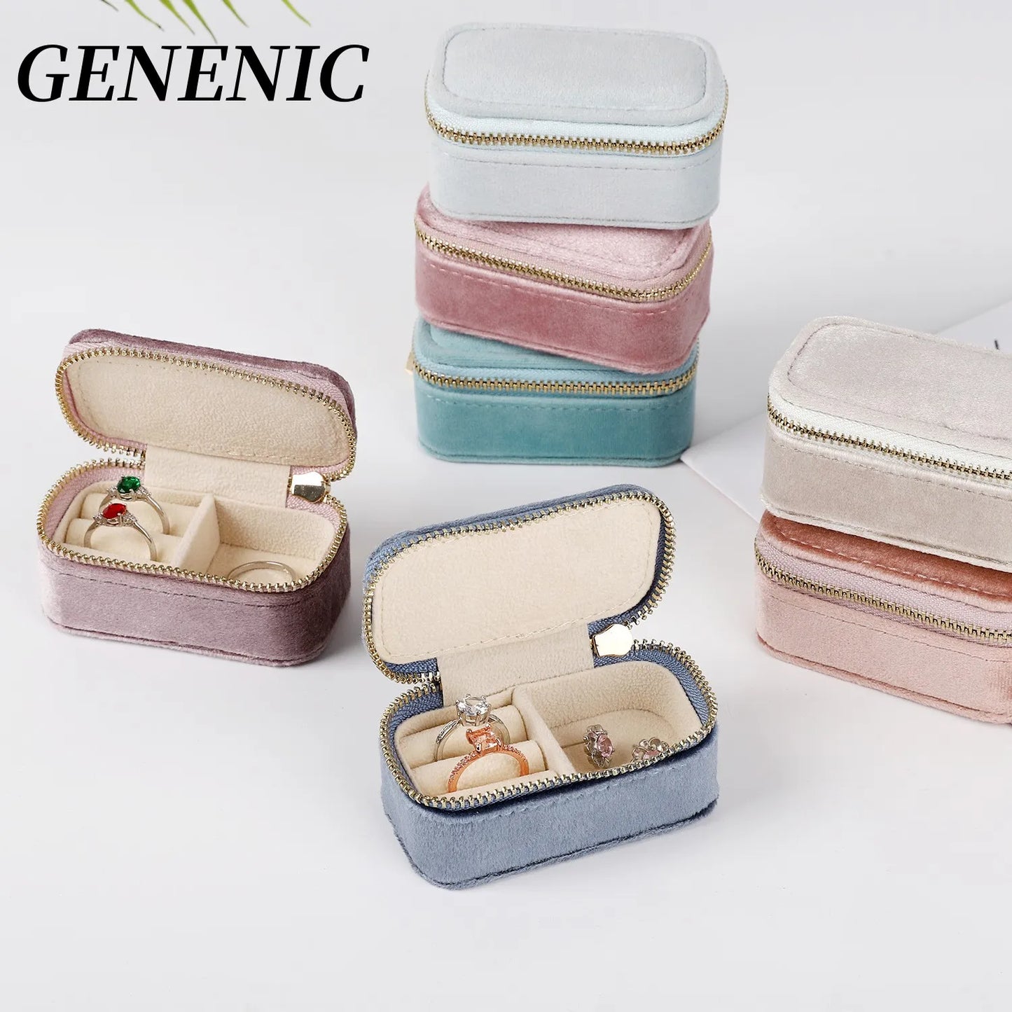 Mini Velvet Jewelry Organizer Box for Women Travel Portable Earrings Ring Necklace Storage Jewelry Packaging Display Box Joyero - Giftcare 
