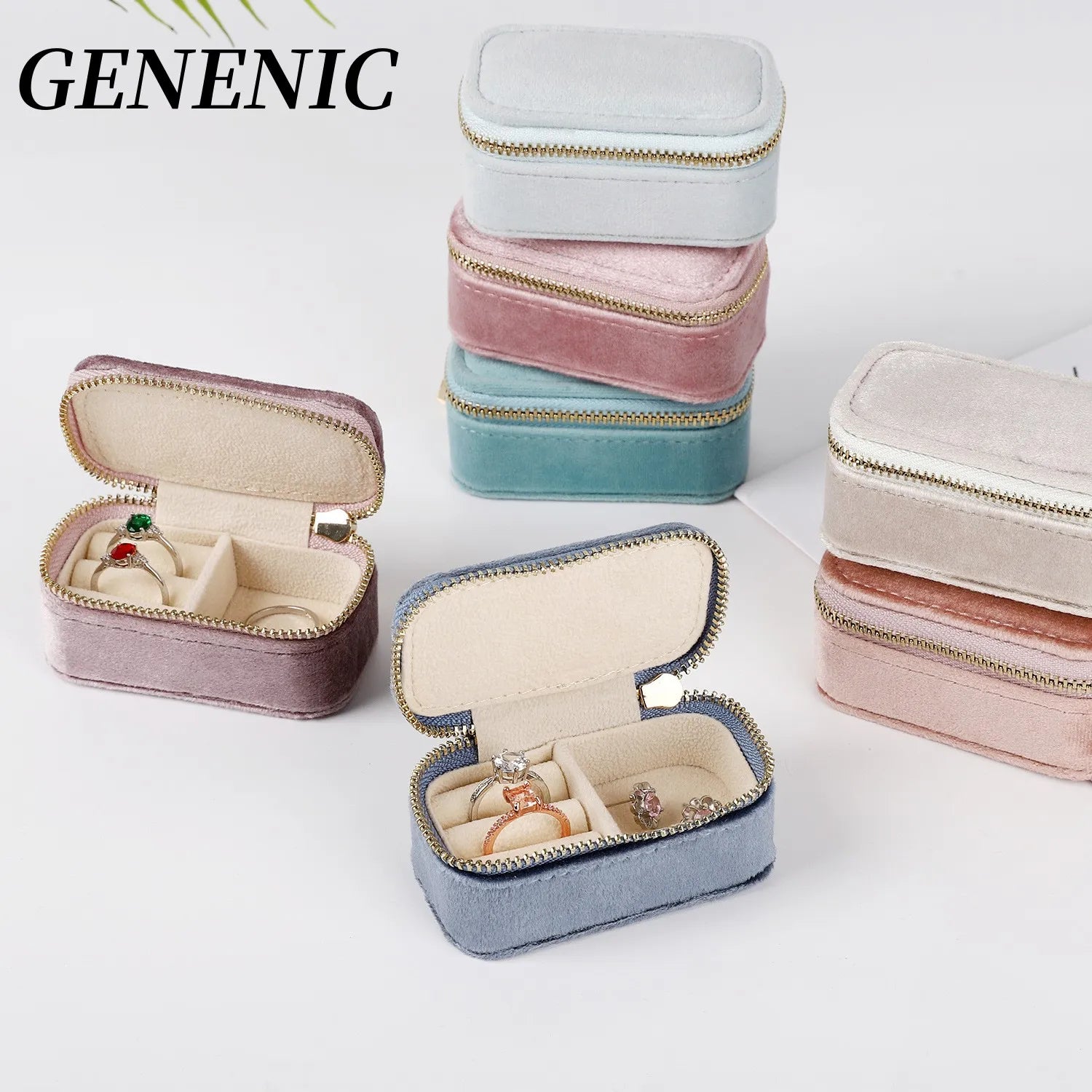 Mini Velvet Jewelry Organizer Box for Women Travel Portable Earrings Ring Necklace Storage Jewelry Packaging Display Box Joyero - Giftcare 