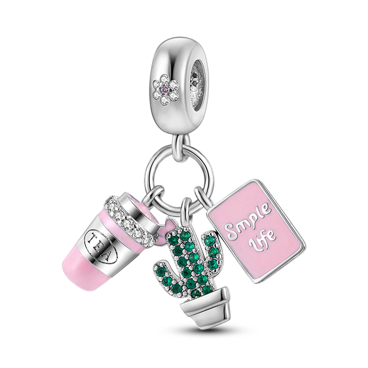 Silver Plated Charms For Woman Summer Green Cactus Avocado Beads Fit Original Bracelet Necklace DIY Dangle Charms