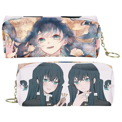 demon slayer cartoon animation peripheral pencil case stationery box pencil coin purse PU zipper Nezuko Mitsuri Butterfly Ninja