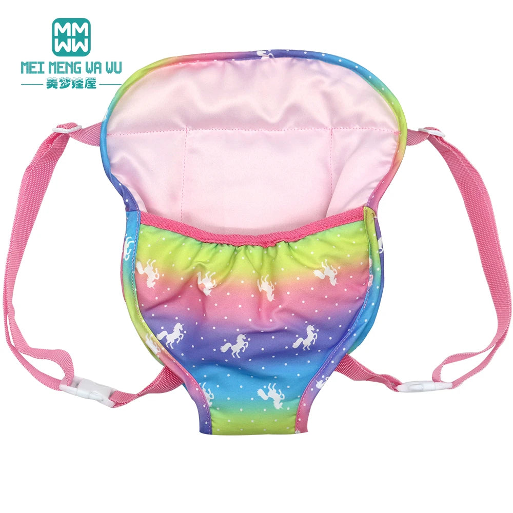 Doll accessories for 15-17inch new born doll backpack seat towel blanket Toy diaper Panties bag