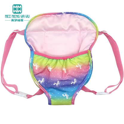 Doll accessories for 15-17inch new born doll backpack seat towel blanket Toy diaper Panties bag