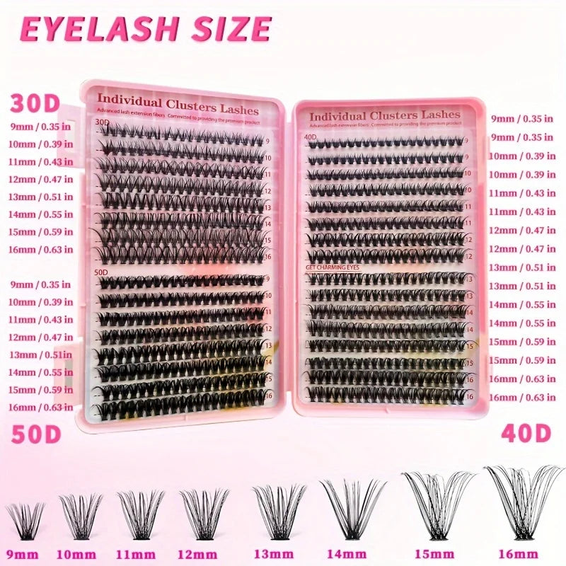 Natural Look Eyelash Extensions Set, False Eyelashes Set & Tweezers & Glue & Remover, Professional Accessories for Make-up