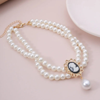 Layered Short Imitation Pearl Choker Necklace for Women - Giftcare 