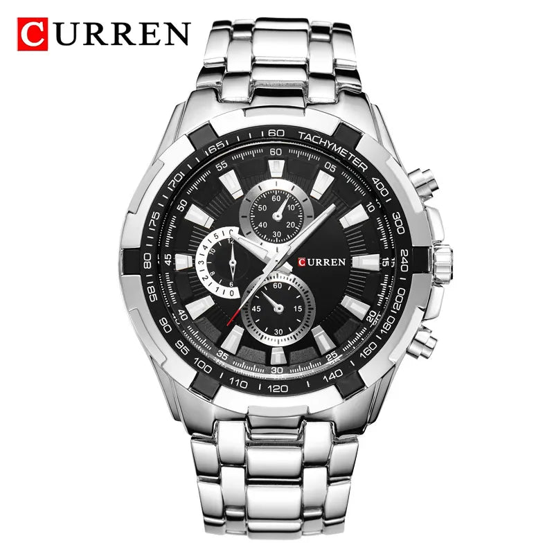 CURREN 8023 Quartz Watch Men Waterproof Sport Military Watches Mens Business Stainless Steel Wristwatch Male Clock reloj hombre - Giftcare 