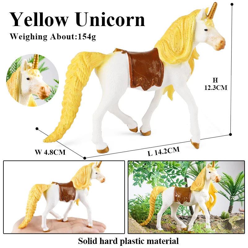 Oenux Fairy Tale Fly Horse Mythical Alpaca Elf Pegasus Action Figures Animal Model Collection Cute Girl Birthday Gift Kids Toy