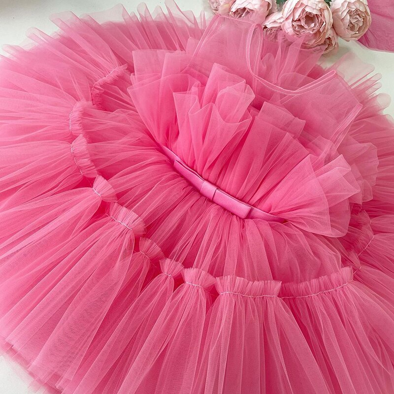 Baby Dress Girl 1st Birthday Dress For Baby Girl Dress Bowknot Princess Dresses Flower Girls Wedding Party Pink Dress - Giftcare 