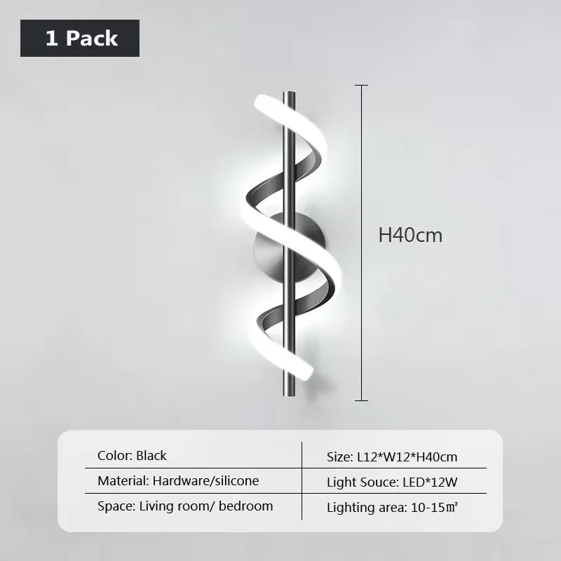 LED Wall Lamp Luxury Black White Gold Wall Decorative Lights