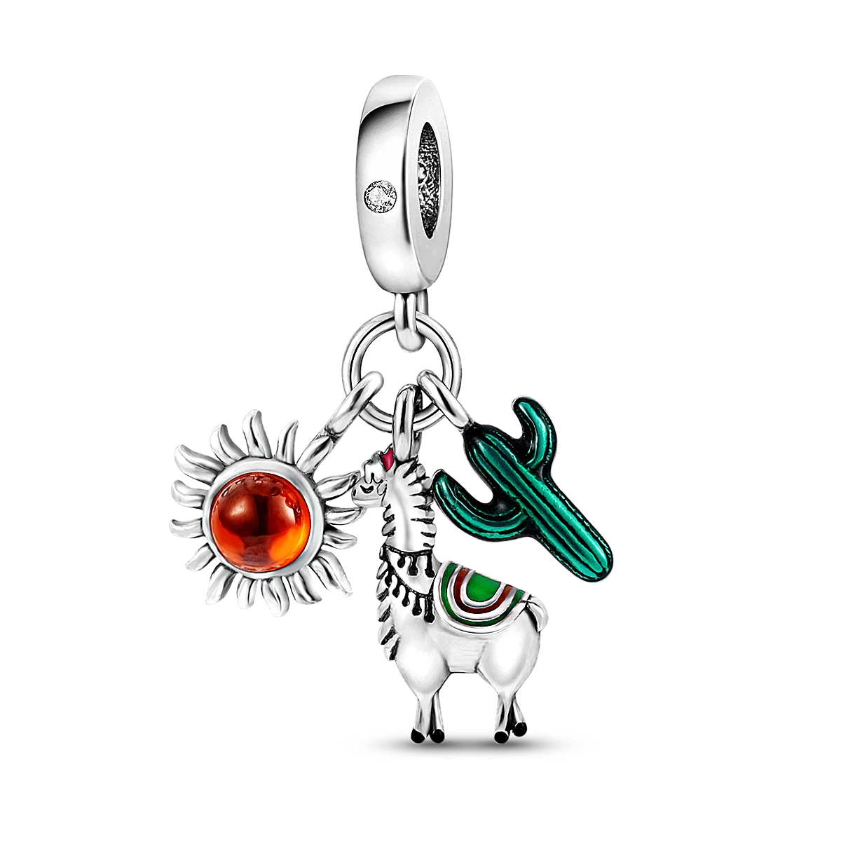 Silver Plated Charms For Woman Summer Green Cactus Avocado Beads Fit Original Bracelet Necklace DIY Dangle Charms