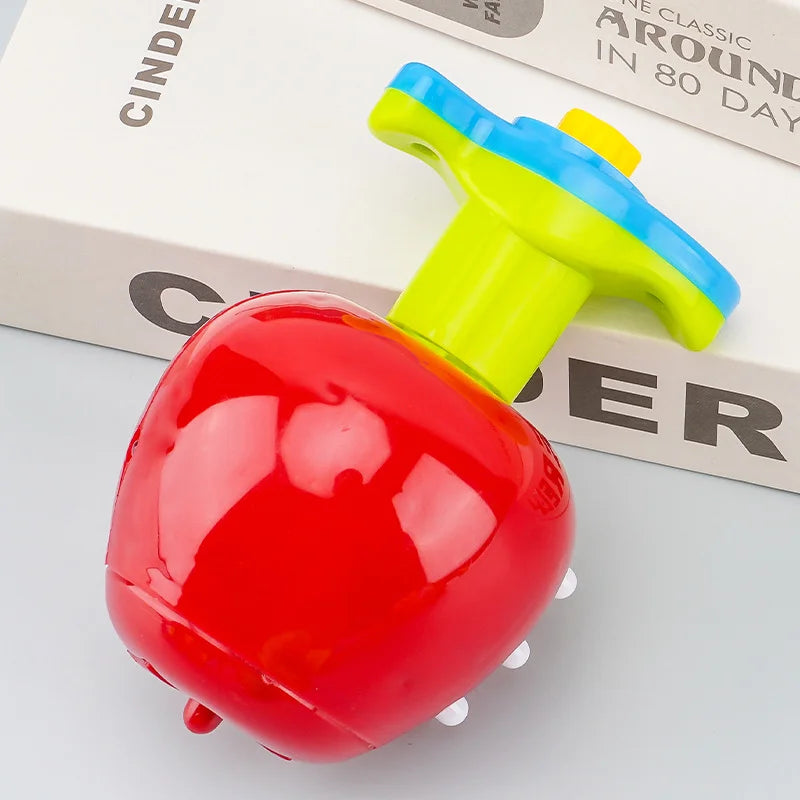 Flashing Spinning Twirl Top Children Light up Toy, Fruit Animal Shapes Heart Crown, LED, Music Gyroscope Launcher Birthday Gift