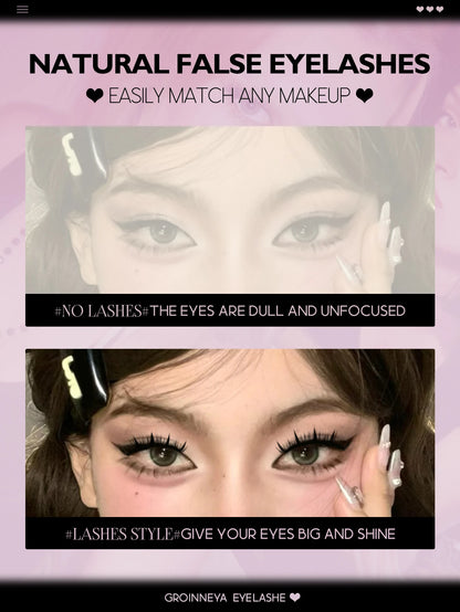 GROINNEYA  DIY Eyelashes Natural Eyelash extension Cluster Natural Look Individual Lashes Mixed Tray Lashes Cluster Lashes
