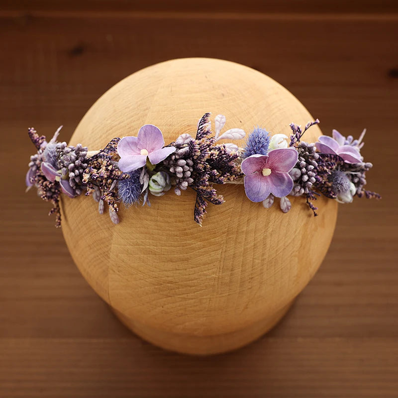 Baby Photography Accessories Full Moon Baby Artificial Flower Headband Decoration Adjustable Floral Headwear Newborn Photo Props