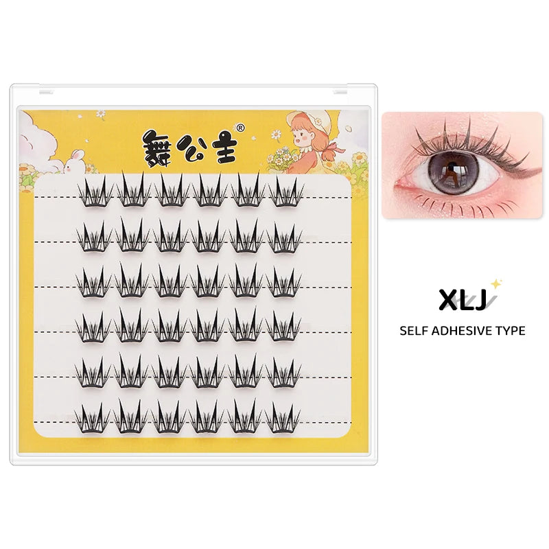 DINGSEN Self Adhesive Cluster Lashes 6 Rows Individual Eyelashes No Glue Needed Korean Makeup DIY Eye Lash Natural Eyelash