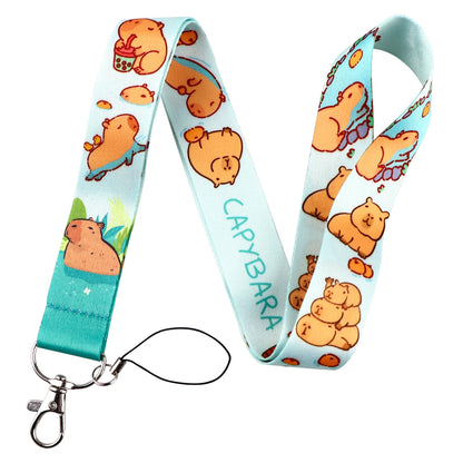 Cute Capybara Lanyard for Key Neck Strap lanyard Card ID Badge Holder Key Chain Key Holder Keyring Accessories Holiday Gifts