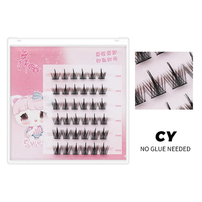 DINGSEN Self Adhesive Cluster Lashes 6 Rows Individual Eyelashes No Glue Needed Korean Makeup DIY Eye Lash Natural Eyelash