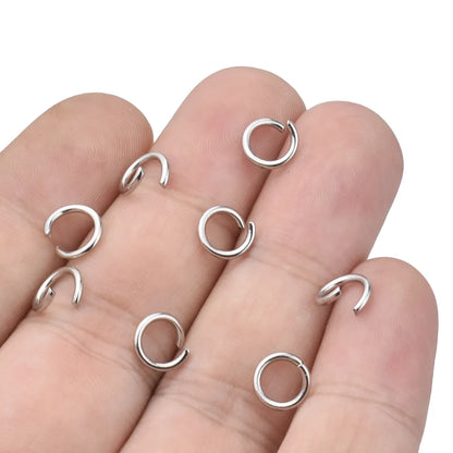 200pcs/Lot 3/4/5/6/7/8/10mm stainless steel DIY Jewelry Findings Open Single Loops Jump Rings & Split Ring for jewelry making - Giftcare 