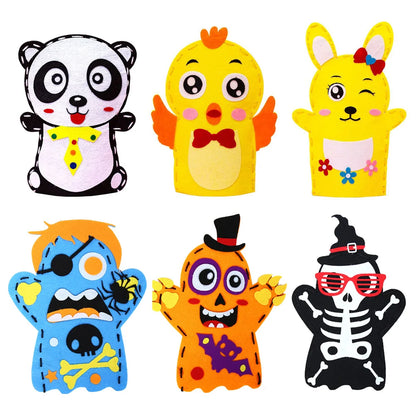 Stuffed Plush Animals Toys Hand Finger Story Puppet Handmade DIY Dolls Educational Baby Toys Halloween Christmas Children GIft