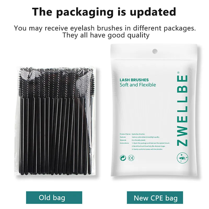 100/50Pcs Disposable Eyelash Brushes Eyelashes Extension Tools Eyebrow Brush Mascara Wands Applicator Spoolers Eye Lash Cosmetic - Giftcare 