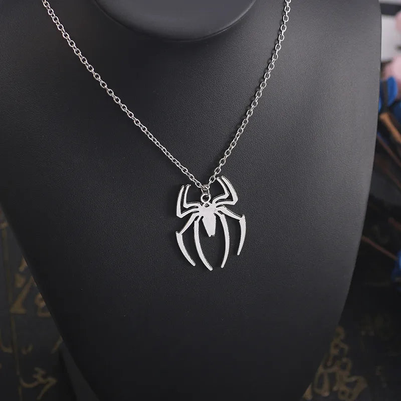 Kpop Fashion Spider Halloween Pendants Round Cross Chain Mens Necklaces Silver Color Neck Chain Gothic Couple Streetwear Gifts - Giftcare 