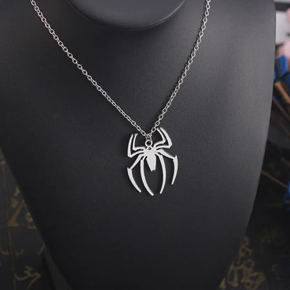 Kpop Fashion Spider Halloween Pendants Round Cross Chain Mens Necklaces Silver Color Neck Chain Gothic Couple Streetwear Gifts - Giftcare 