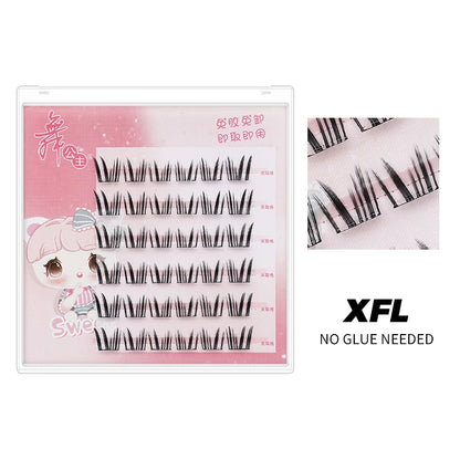 DINGSEN Self Adhesive Cluster Lashes 6 Rows Individual Eyelashes No Glue Needed Korean Makeup DIY Eye Lash Natural Eyelash