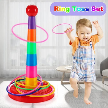 Children Throw Circle Game Ferrule Stacked Toys Fun Indoor Outdoor Parent-Child Interactive Circle Layers Early Education Gift