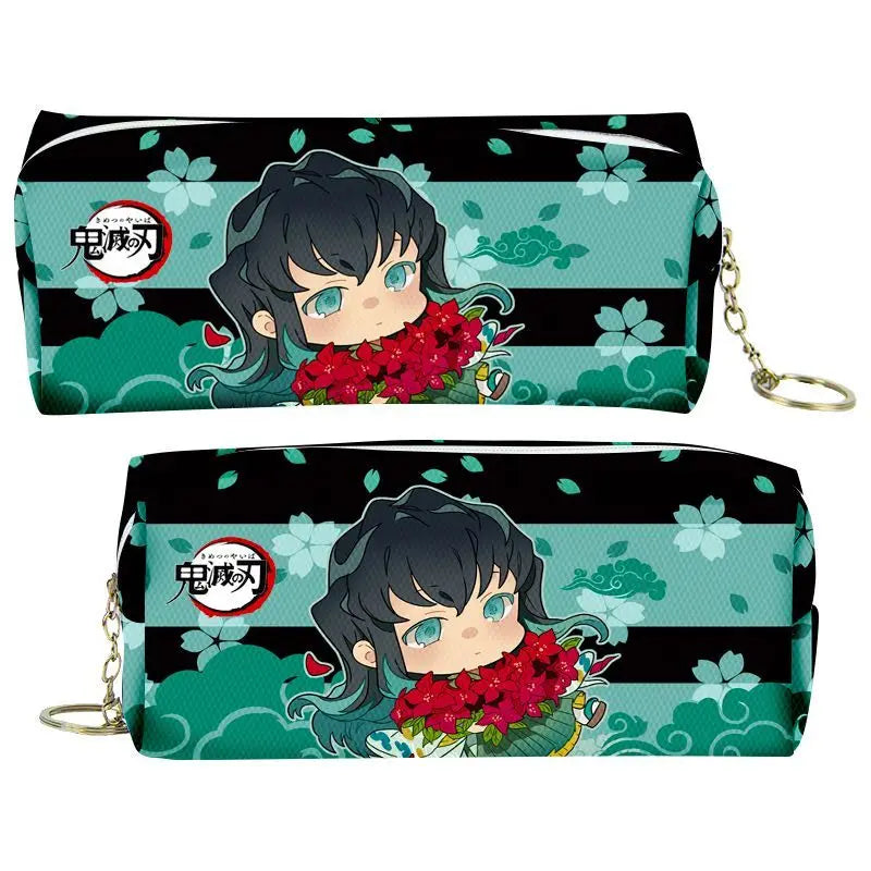 demon slayer cartoon animation peripheral pencil case stationery box pencil coin purse PU zipper Nezuko Mitsuri Butterfly Ninja