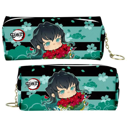 demon slayer cartoon animation peripheral pencil case stationery box pencil coin purse PU zipper Nezuko Mitsuri Butterfly Ninja