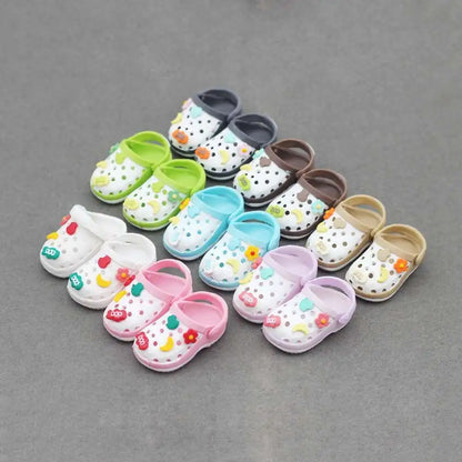 labubu Doll Slippers Shoes (4.3*2.0cm) for Labubu Macaron bao-ao bao ao &15cm EXO Plush Doll & 1/6