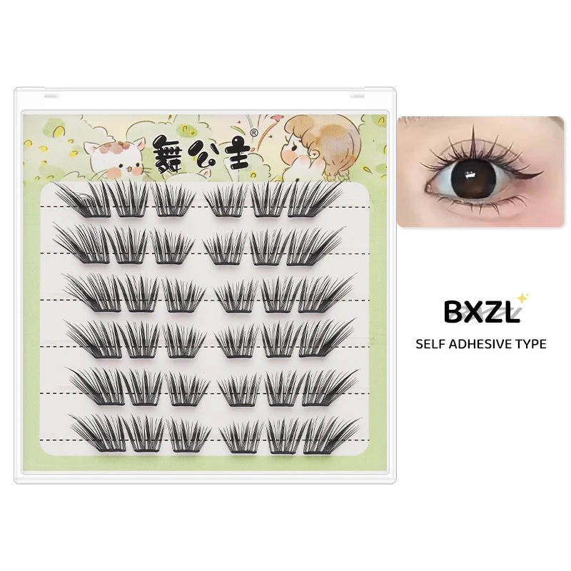 DINGSEN Self Adhesive Cluster Lashes 6 Rows Individual Eyelashes No Glue Needed Korean Makeup DIY Eye Lash Natural Eyelash