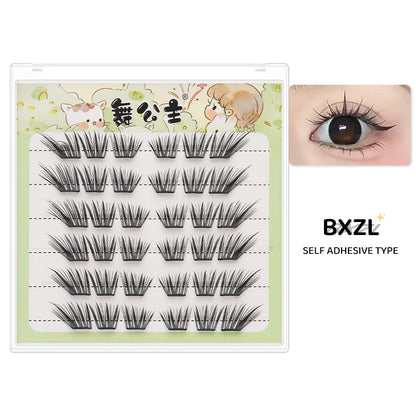 DINGSEN Self Adhesive Cluster Lashes 6 Rows Individual Eyelashes No Glue Needed Korean Makeup DIY Eye Lash Natural Eyelash