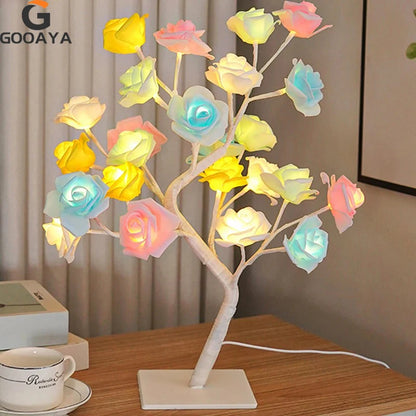 Table Lamp Rose Flower Tree Rose Flower Lighting Home Decoration
