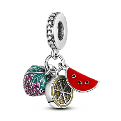 Silver Plated Charms For Woman Summer Green Cactus Avocado Beads Fit Original Bracelet Necklace DIY Dangle Charms