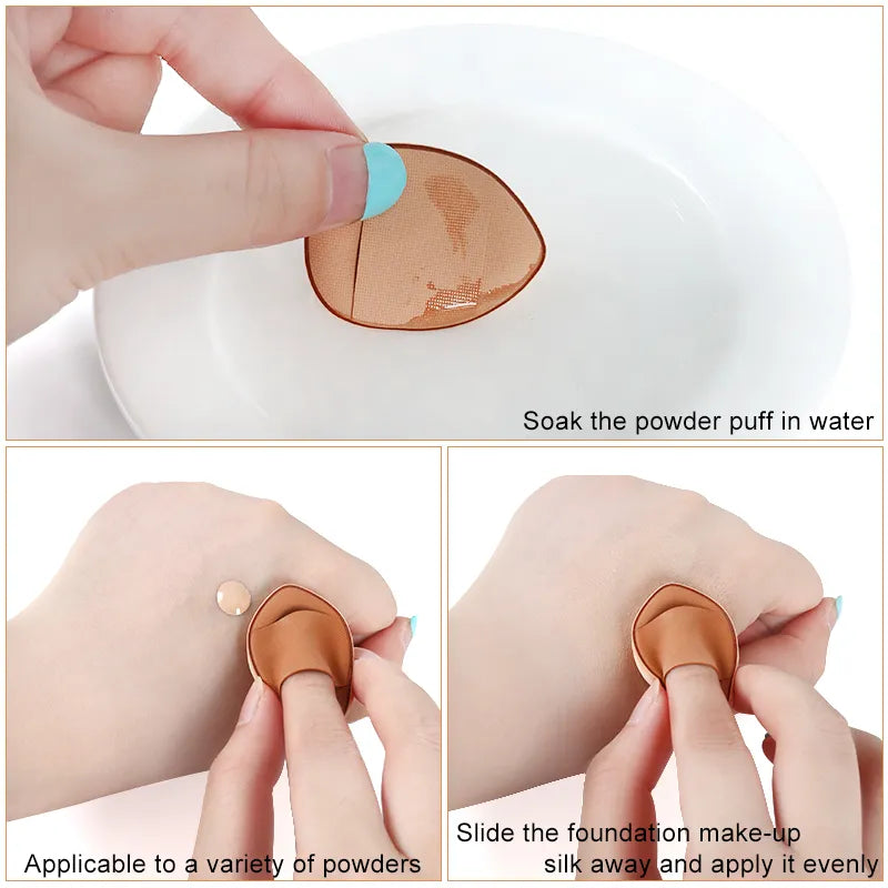 5/10/20 Pcs Mini Finger Puff Foundation Powder Detail Makeup Sponge Face Concealer Cream Blend Cosmetic Accessories Makeup Tools - Giftcare 