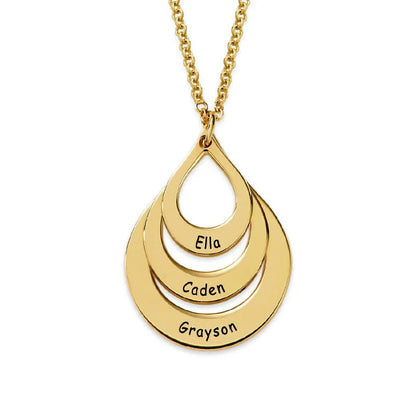 Personalized Jewelry Water Drop Family Name Necklaces Stainless Steel Customized Necklaces & Pendants Women Mother's Day Gift - Giftcare 
