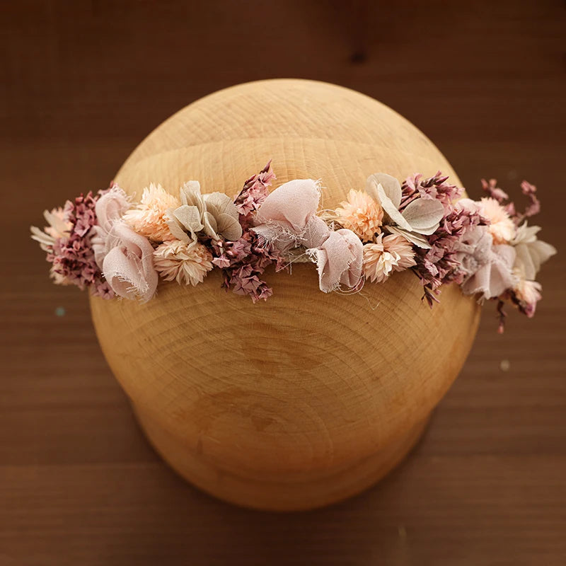 Baby Photography Accessories Full Moon Baby Artificial Flower Headband Decoration Adjustable Floral Headwear Newborn Photo Props