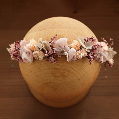 Baby Photography Accessories Full Moon Baby Artificial Flower Headband Decoration Adjustable Floral Headwear Newborn Photo Props