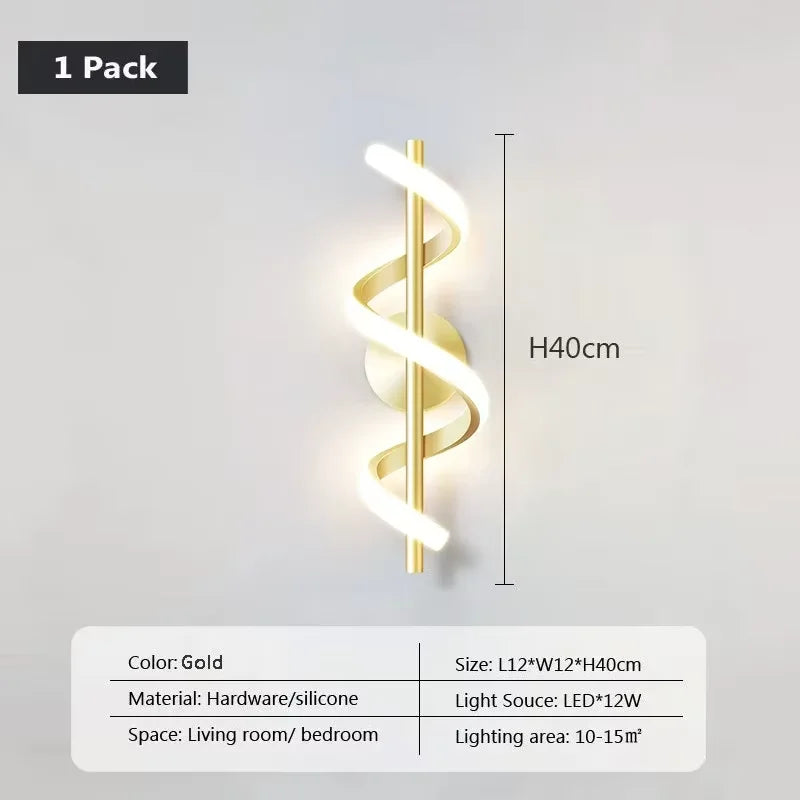 LED Wall Lamp Luxury Black White Gold Wall Decorative Lights