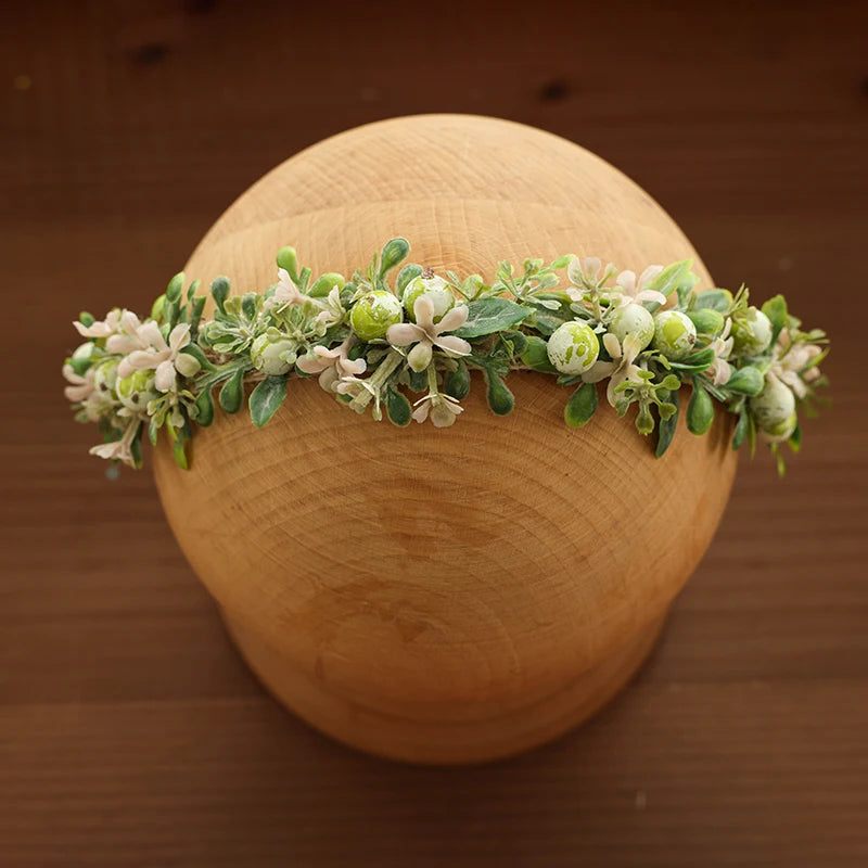 Baby Photography Accessories Full Moon Baby Artificial Flower Headband Decoration Adjustable Floral Headwear Newborn Photo Props