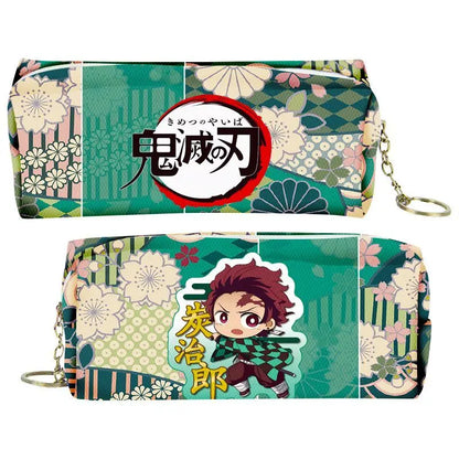 demon slayer cartoon animation peripheral pencil case stationery box pencil coin purse PU zipper Nezuko Mitsuri Butterfly Ninja
