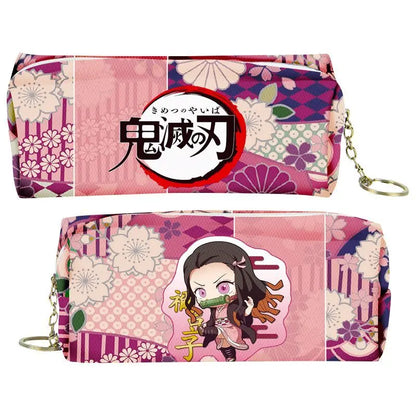 demon slayer cartoon animation peripheral pencil case stationery box pencil coin purse PU zipper Nezuko Mitsuri Butterfly Ninja