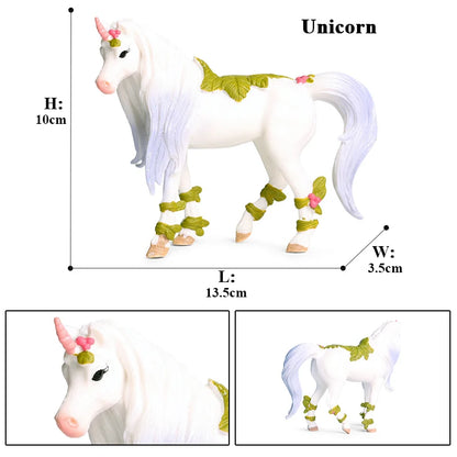 Oenux Fairy Tale Fly Horse Mythical Alpaca Elf Pegasus Action Figures Animal Model Collection Cute Girl Birthday Gift Kids Toy