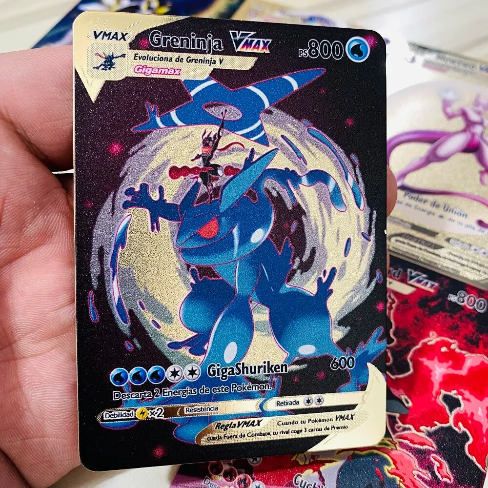 Spanish Pokemon Metal Card Vmax Original PIKACHU Charizard Gold Game Collection Cards - Giftcare 
