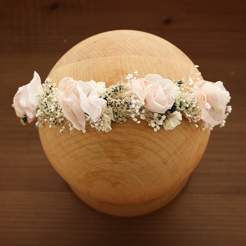 Baby Photography Accessories Full Moon Baby Artificial Flower Headband Decoration Adjustable Floral Headwear Newborn Photo Props