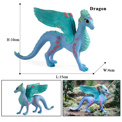 Oenux Fairy Tale Fly Horse Mythical Alpaca Elf Pegasus Action Figures Animal Model Collection Cute Girl Birthday Gift Kids Toy