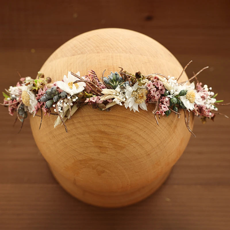 Baby Photography Accessories Full Moon Baby Artificial Flower Headband Decoration Adjustable Floral Headwear Newborn Photo Props