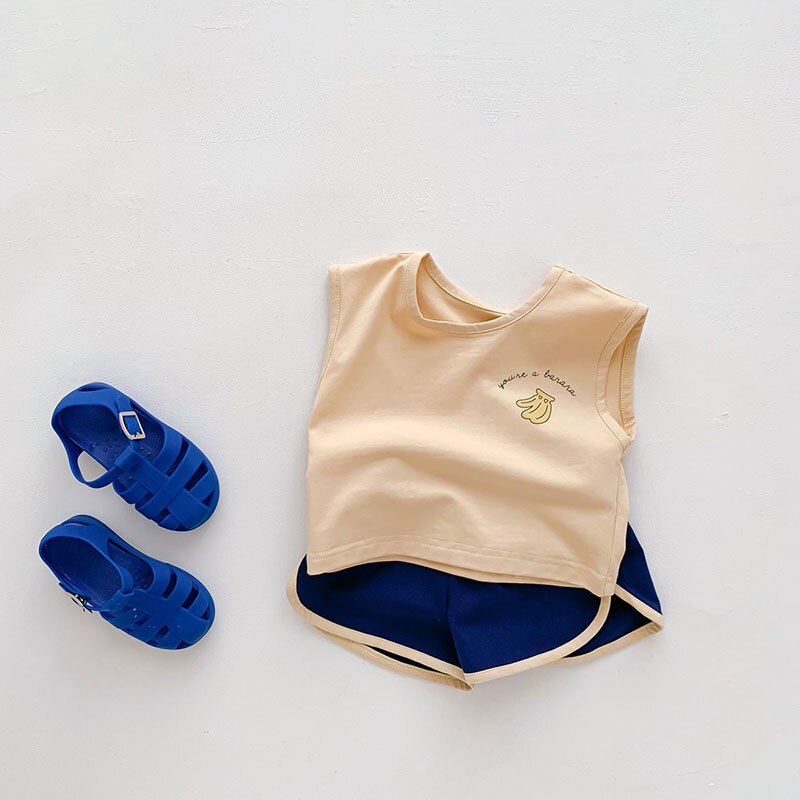 MILANCEL 2023 Summer Baby Clothing Set Toddler Girs Vest And Shorts Boys Suits Infant Girls Clothes Suit - Giftcare 