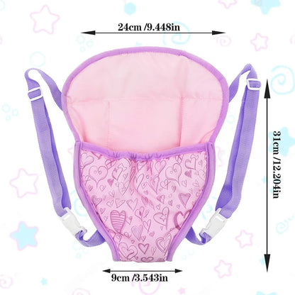 Baby Doll Plush Carrier Backpack Doll Accessories Front/Back Carrier With Straps 43cm Newborn Doll Accessories Outgoing Packets